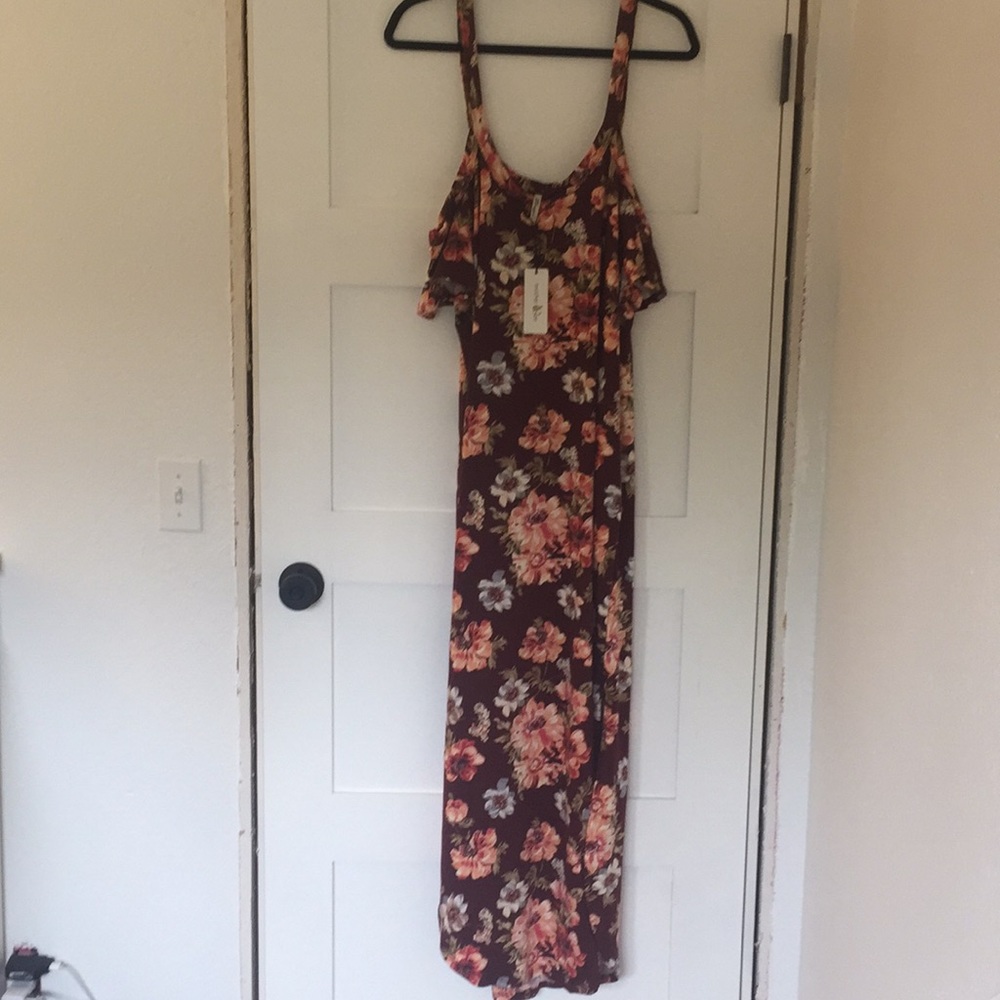 MotherBee Maternity cold shoulder dress